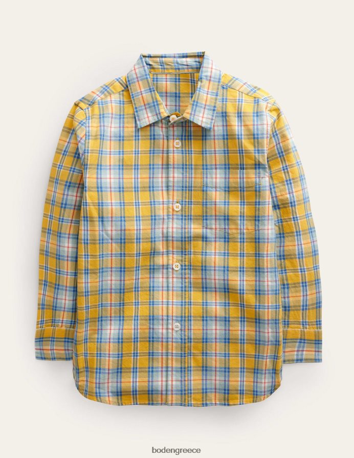 κίτρινη επιταγή είδη ένδυσης πλυμένο πουκάμισο Boden αγόρια 464PH8888