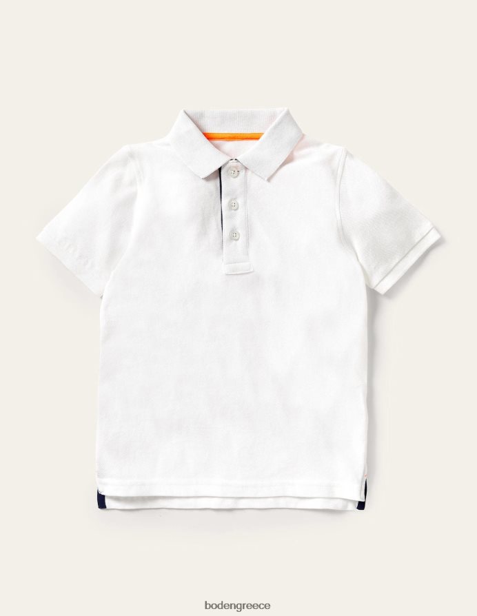 άσπρο είδη ένδυσης πικέ πόλο μπλουζάκι Boden αγόρια 464PH8894