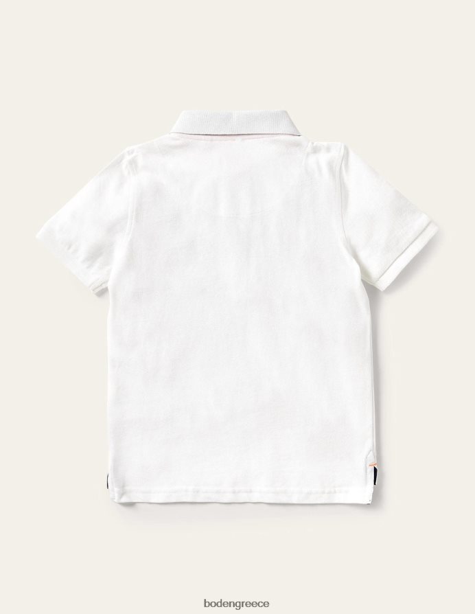 άσπρο είδη ένδυσης πικέ πόλο μπλουζάκι Boden αγόρια 464PH8894