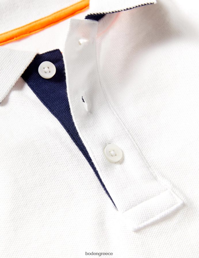 άσπρο είδη ένδυσης πικέ πόλο μπλουζάκι Boden αγόρια 464PH8894