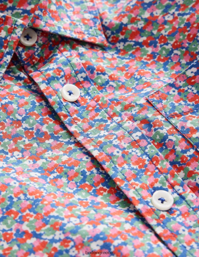 multi micro floral είδη ένδυσης πλυμένο πουκάμισο Boden αγόρια 464PH8889