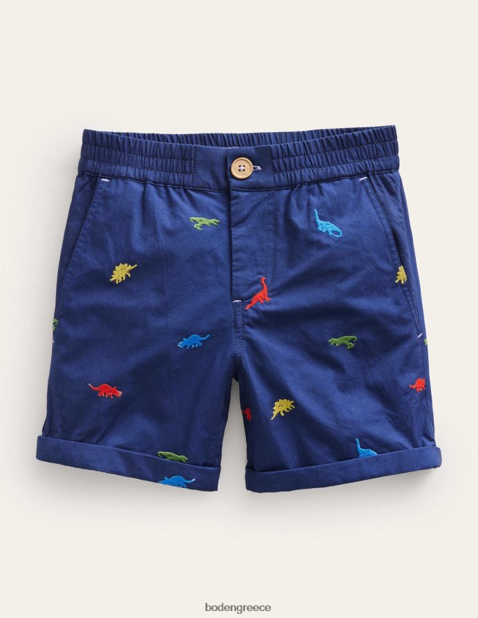 ναυτικό κέντημα δεινοσαύρων είδη ένδυσης έξυπνο roll-up σορτς Boden αγόρια 464PH8878
