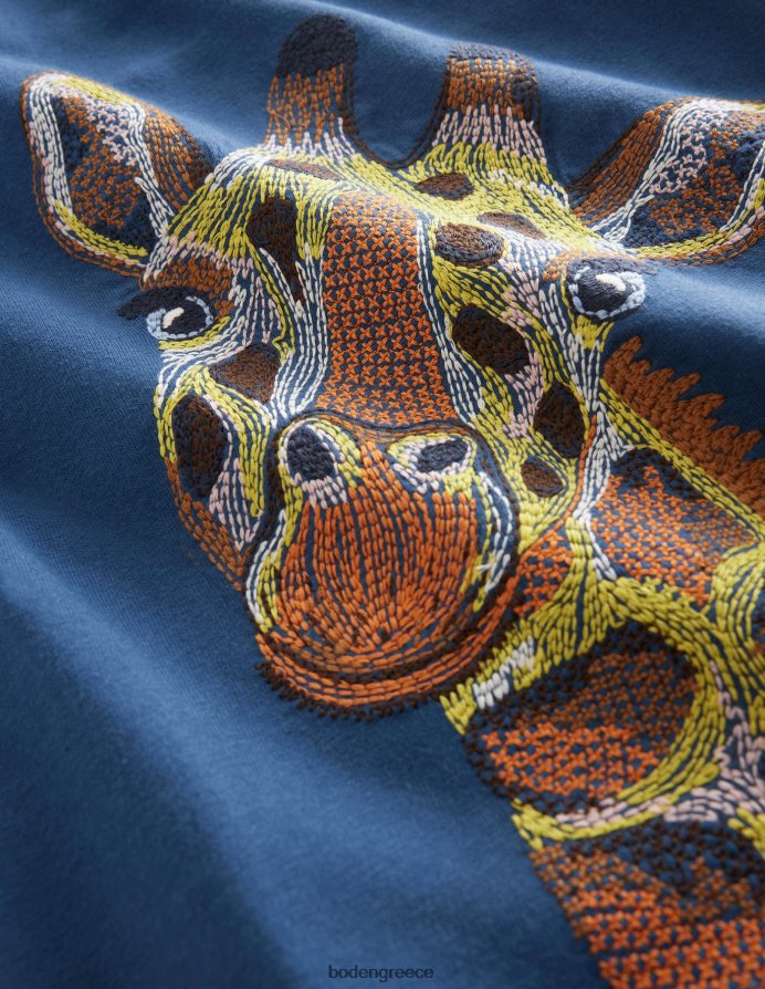 ζαφείρι μπλε καμηλοπάρδαλη είδη ένδυσης μπλουζάκι με σουπερβελονιά Boden αγόρια 464PH8851