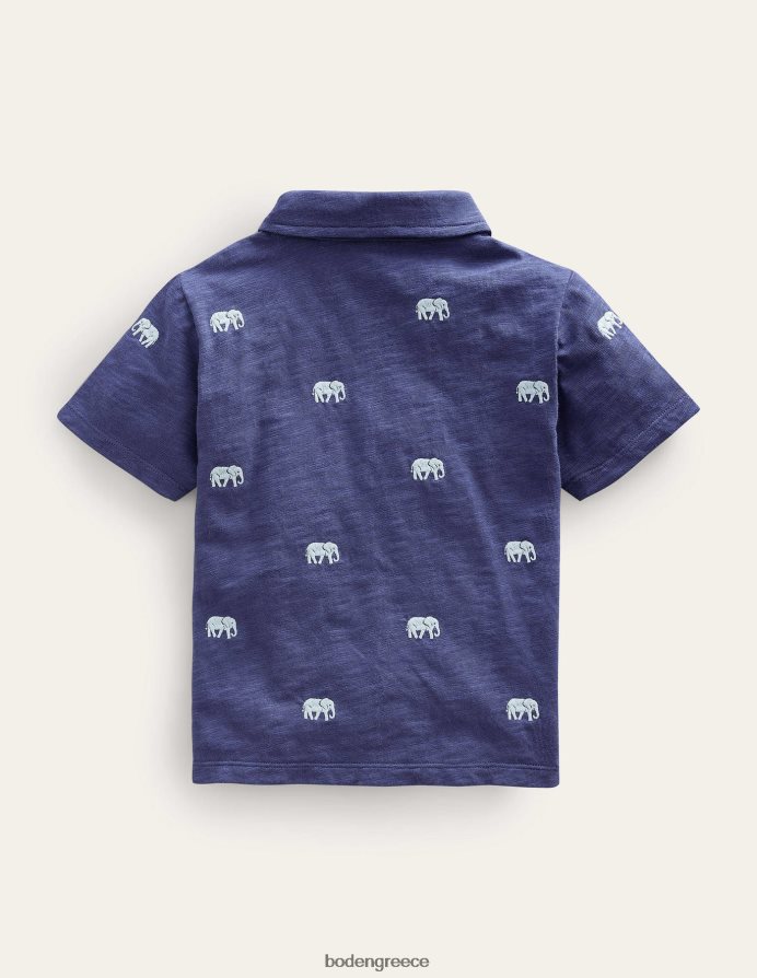 δεξιά ελέφαντες είδη ένδυσης κεντητό μπλουζάκι πόλο Boden αγόρια 464PH8852