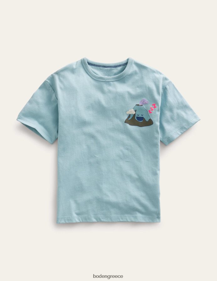 μπλε βουνό τουρμαλίνης είδη ένδυσης μπλουζάκι εμπρός & πίσω Boden αγόρια 464PH8853