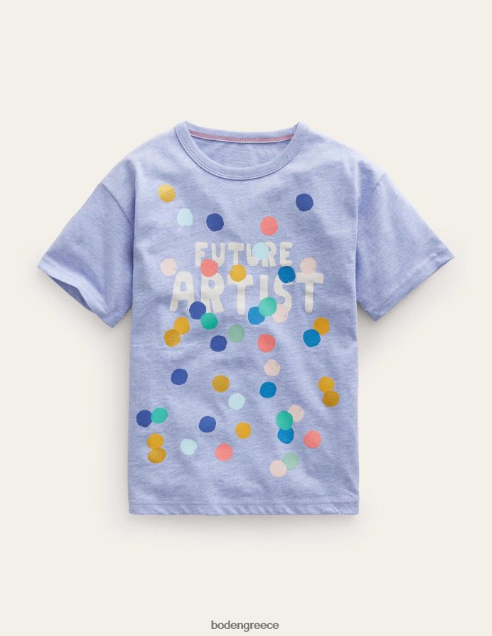 γαλάζια μάργα είδη ένδυσης χαλαρό μπλουζάκι με στάμπα καλλιτέχνη Boden αγόρια 464PH8862