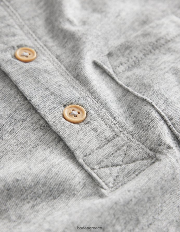 γκρίζα μάργα είδη ένδυσης πλυμένο βαμβακερό μπλουζάκι henley Boden αγόρια 464PH83029