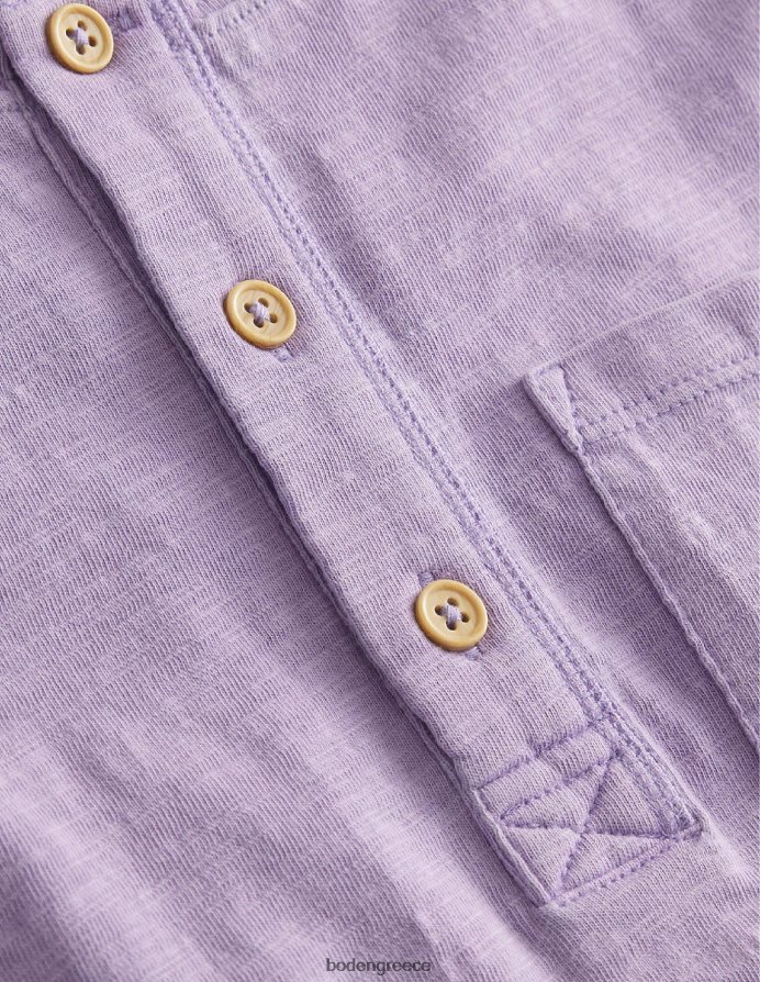 ομιχλώδης λεβάντα είδη ένδυσης πλυμένο βαμβακερό μπλουζάκι henley Boden αγόρια 464PH8868