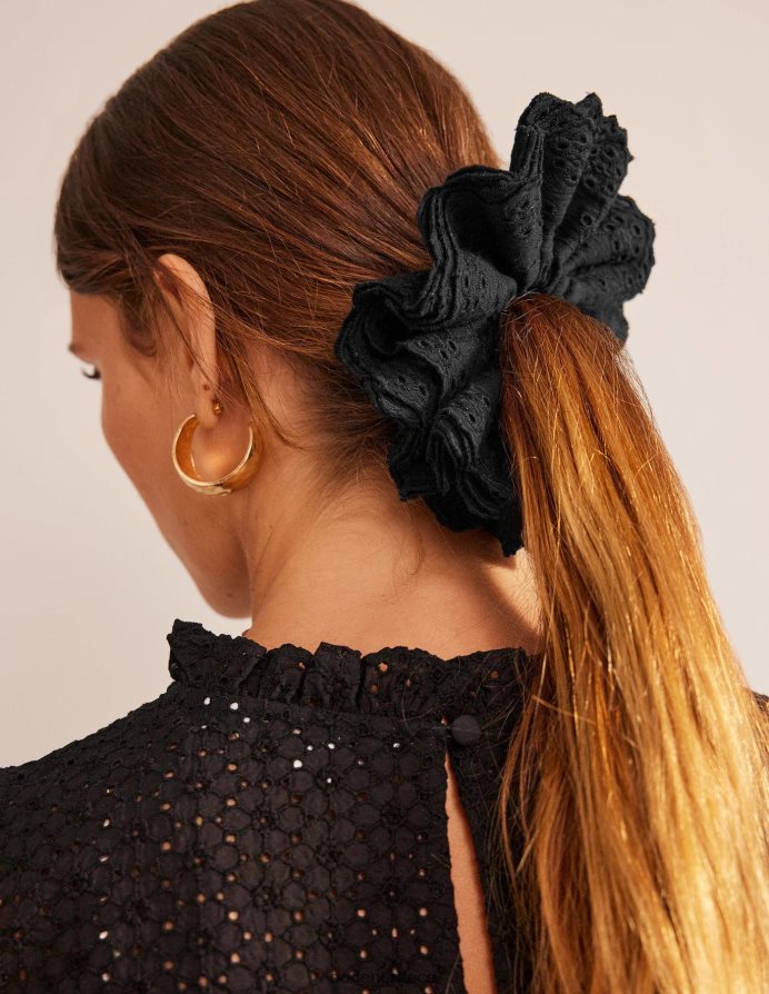 μαύρος αξεσουάρ broderie scrunchie Boden γυναίκες 464PH82352