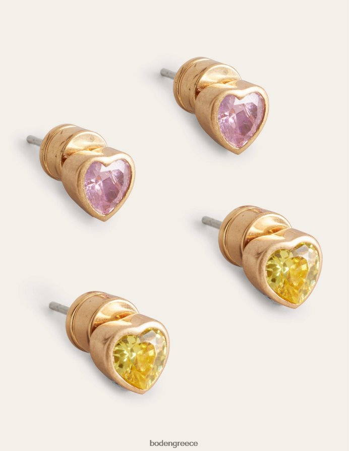 πολυ αξεσουάρ Σκουλαρίκια με καρφιά καρδιά 2 συσκευασιών Boden γυναίκες 464PH8740