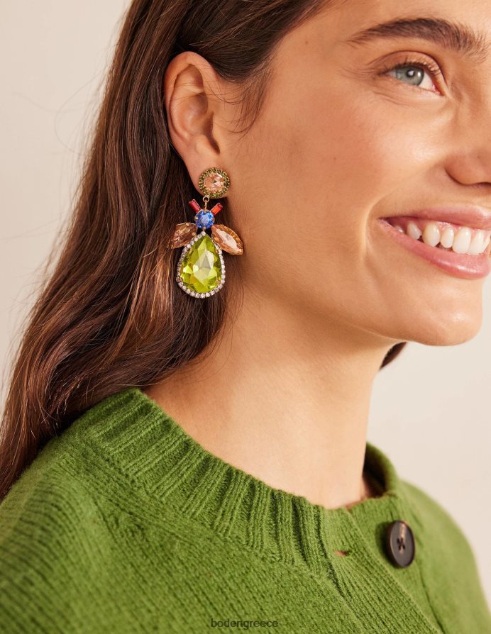 ροζ & πράσινο αξεσουάρ στολισμένα σκουλαρίκια μέλισσας Boden γυναίκες 464PH82363