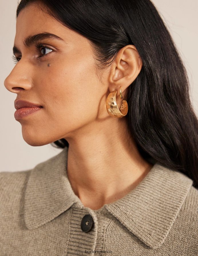 χρυσός αξεσουάρ σφυρήλατα σκουλαρίκια κρίκοι Boden γυναίκες 464PH82364