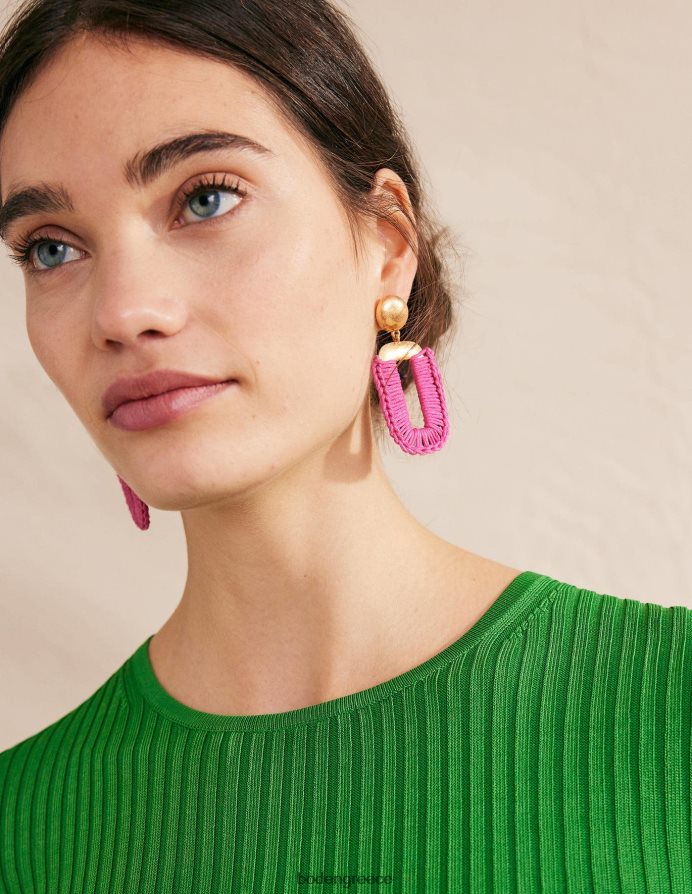 καταπληκτικό ροζ αξεσουάρ τυλιγμένα ορθογώνια σκουλαρίκια Boden γυναίκες 464PH8739