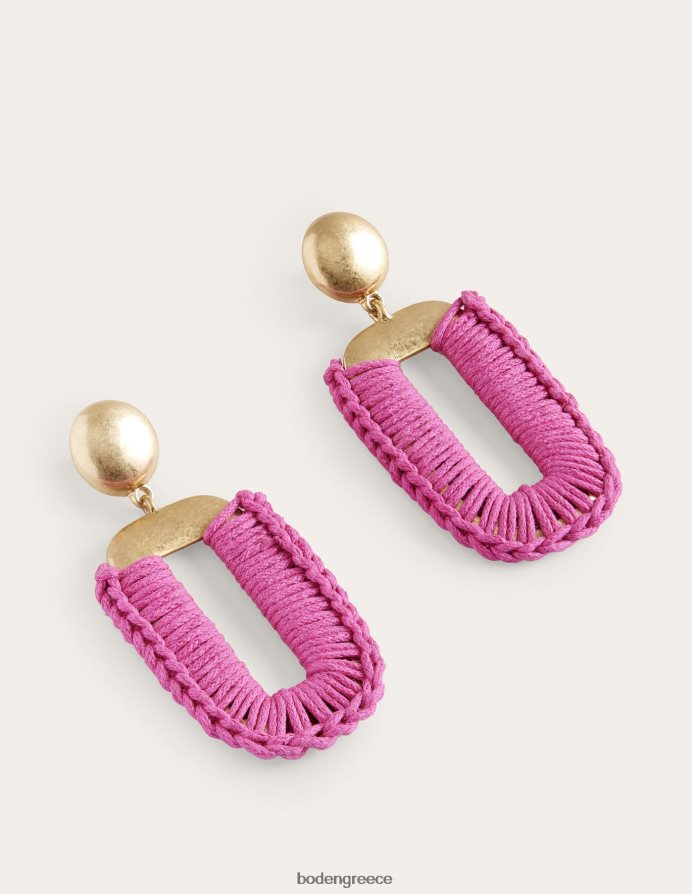 καταπληκτικό ροζ αξεσουάρ τυλιγμένα ορθογώνια σκουλαρίκια Boden γυναίκες 464PH8739
