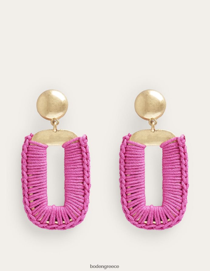 καταπληκτικό ροζ αξεσουάρ τυλιγμένα ορθογώνια σκουλαρίκια Boden γυναίκες 464PH8739