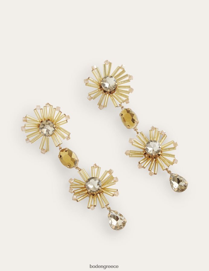 χρυσός αξεσουάρ χάντρες floral σκουλαρίκια σταγόνα Boden γυναίκες 464PH82350