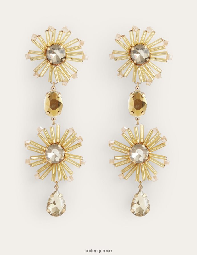 χρυσός αξεσουάρ χάντρες floral σκουλαρίκια σταγόνα Boden γυναίκες 464PH82350