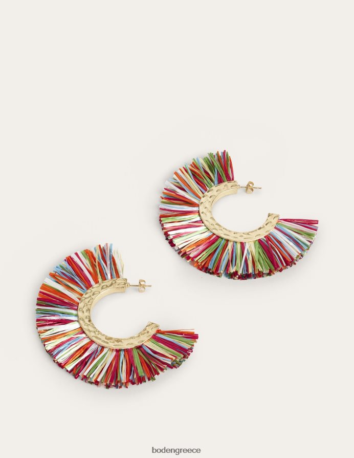 πολυ αξεσουάρ σκουλαρίκια κρίκου raffia Boden γυναίκες 464PH82353