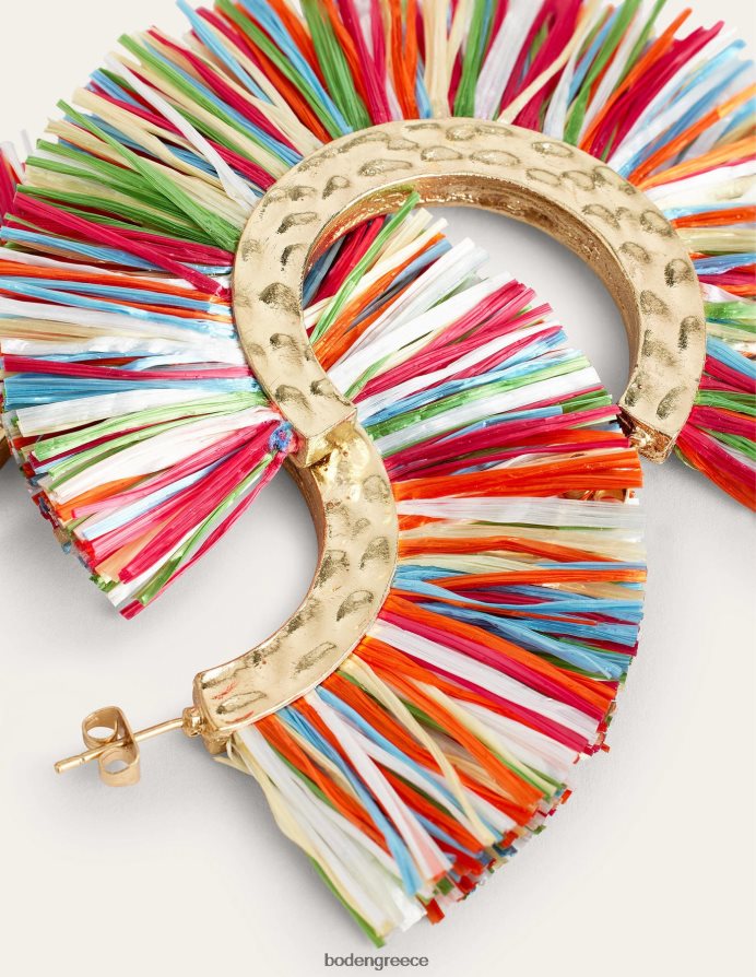 πολυ αξεσουάρ σκουλαρίκια κρίκου raffia Boden γυναίκες 464PH82353