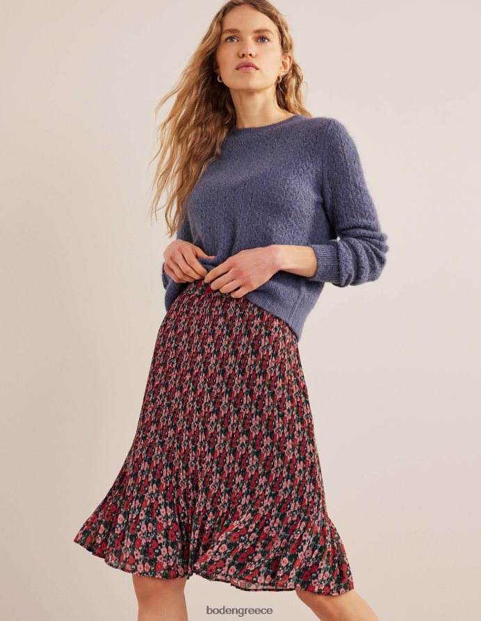 πολυ & αφηρημένη παπαρούνα μικρό είδη ένδυσης Πλισέ φούστα μέχρι το γόνατο Boden γυναίκες 464PH81023