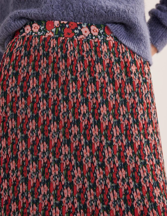 πολυ & αφηρημένη παπαρούνα μικρό είδη ένδυσης Πλισέ φούστα μέχρι το γόνατο Boden γυναίκες 464PH81023