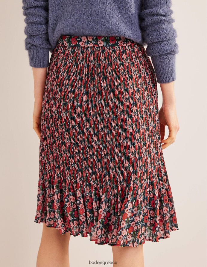 πολυ & αφηρημένη παπαρούνα μικρό είδη ένδυσης Πλισέ φούστα μέχρι το γόνατο Boden γυναίκες 464PH81023