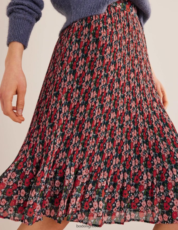 πολυ & αφηρημένη παπαρούνα μικρό είδη ένδυσης Πλισέ φούστα μέχρι το γόνατο Boden γυναίκες 464PH81023