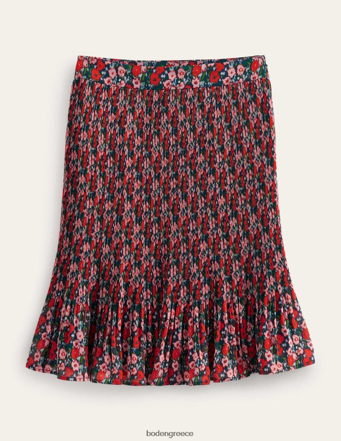 πολυ & αφηρημένη παπαρούνα μικρό είδη ένδυσης Πλισέ φούστα μέχρι το γόνατο Boden γυναίκες 464PH81023