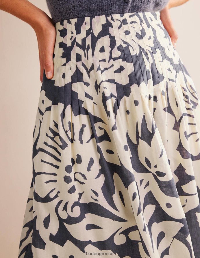 βεράντα με ζαφείρι και δρυς είδη ένδυσης βαμβακερή μίντι φούστα πλισέ Boden γυναίκες 464PH81223