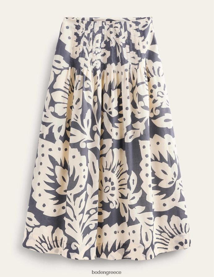 βεράντα με ζαφείρι και δρυς είδη ένδυσης βαμβακερή μίντι φούστα πλισέ Boden γυναίκες 464PH81223