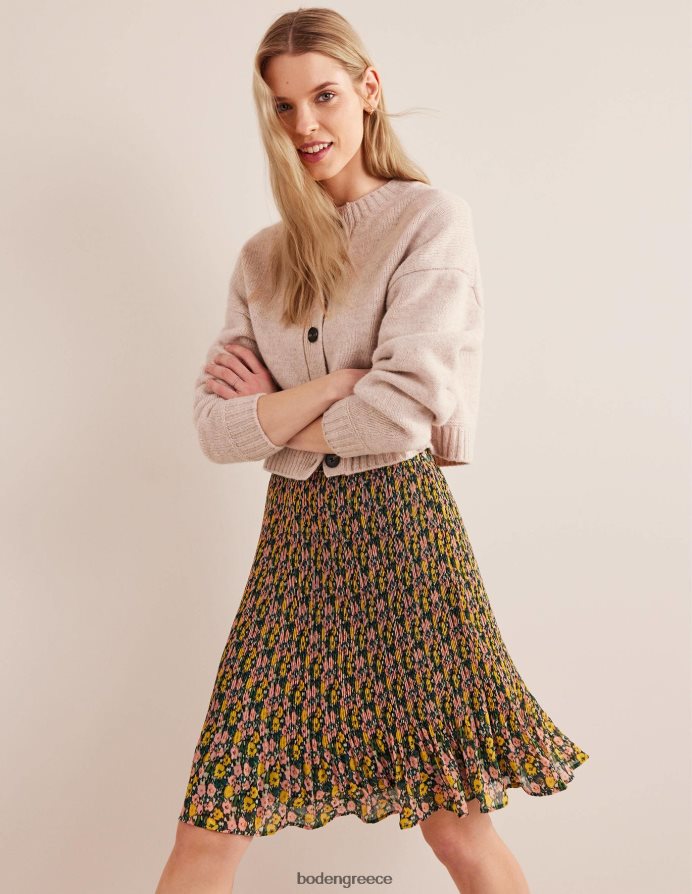 σμαραγδένια νύχτα & αφηρημένη παπαρούνα είδη ένδυσης Πλισέ φούστα μέχρι το γόνατο Boden γυναίκες 464PH81243