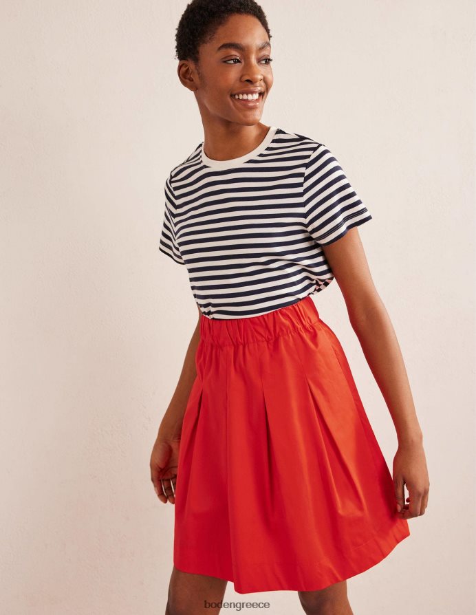 κόκκινο βερμίλιο είδη ένδυσης βαμβακερή πλισέ φούστα Boden γυναίκες 464PH81806