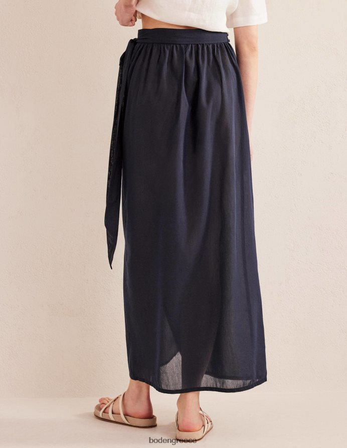 ΠΟΛΕΜΙΚΟ ΝΑΥΤΙΚΟ είδη ένδυσης τυλίξτε βαμβακερή μάξι φούστα Boden γυναίκες 464PH81923