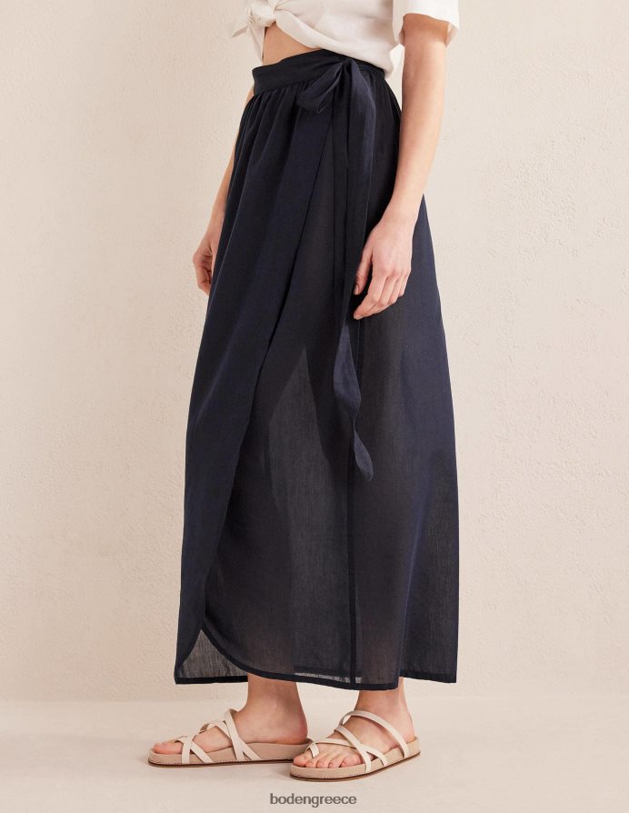 ΠΟΛΕΜΙΚΟ ΝΑΥΤΙΚΟ είδη ένδυσης τυλίξτε βαμβακερή μάξι φούστα Boden γυναίκες 464PH81923