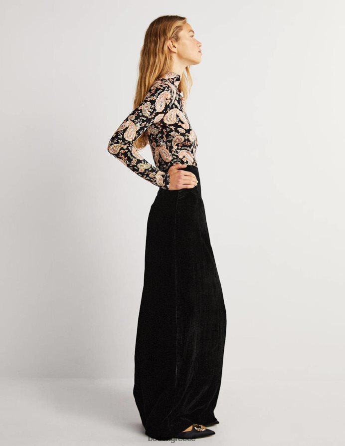 μαύρος είδη ένδυσης βελούδινη μάξι φούστα για πάρτι Boden γυναίκες 464PH81941