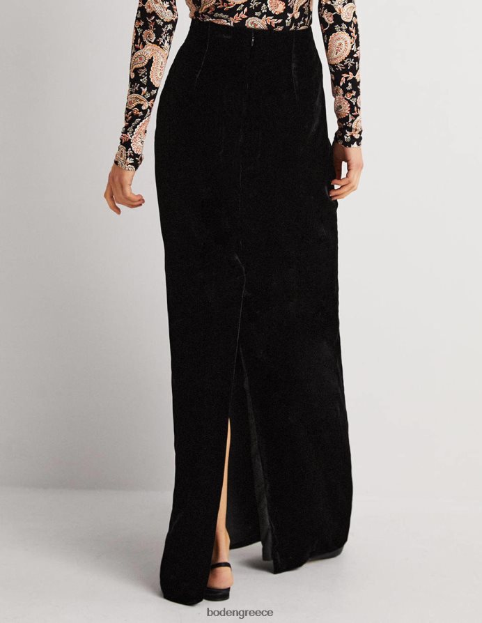 μαύρος είδη ένδυσης βελούδινη μάξι φούστα για πάρτι Boden γυναίκες 464PH81941