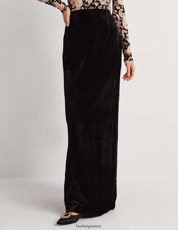 μαύρος είδη ένδυσης βελούδινη μάξι φούστα για πάρτι Boden γυναίκες 464PH81941