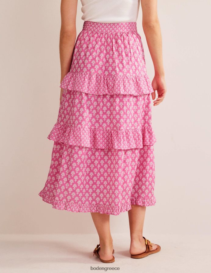 άνθη δαμασκηνιάς & μαργαρίτα είδη ένδυσης βαμβακερή μάξι φούστα σε επίπεδα Boden γυναίκες 464PH8633