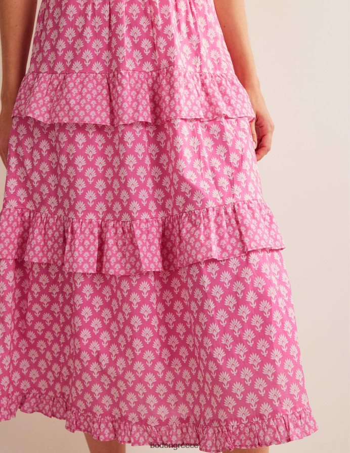 άνθη δαμασκηνιάς & μαργαρίτα είδη ένδυσης βαμβακερή μάξι φούστα σε επίπεδα Boden γυναίκες 464PH8633