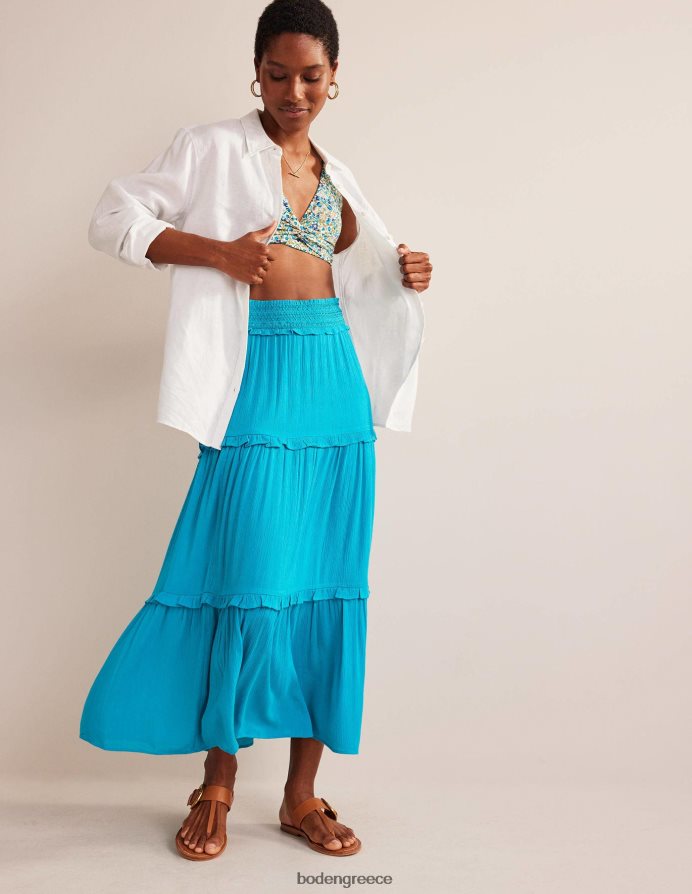 βαθύ γαλάζιο είδη ένδυσης εορταστική φούστα με καπνιστή μέση Boden γυναίκες 464PH8634