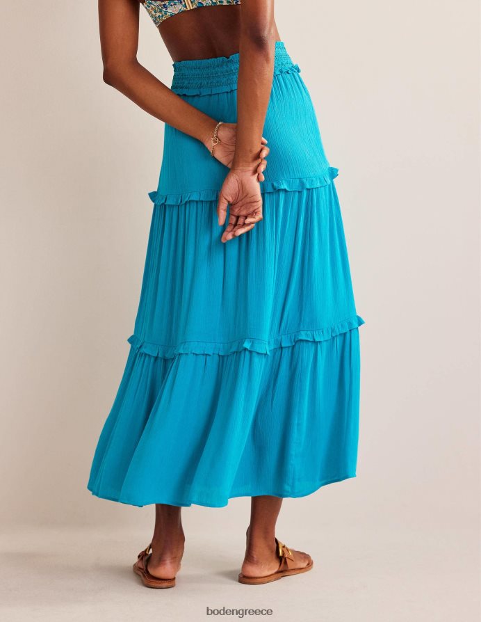 βαθύ γαλάζιο είδη ένδυσης εορταστική φούστα με καπνιστή μέση Boden γυναίκες 464PH8634