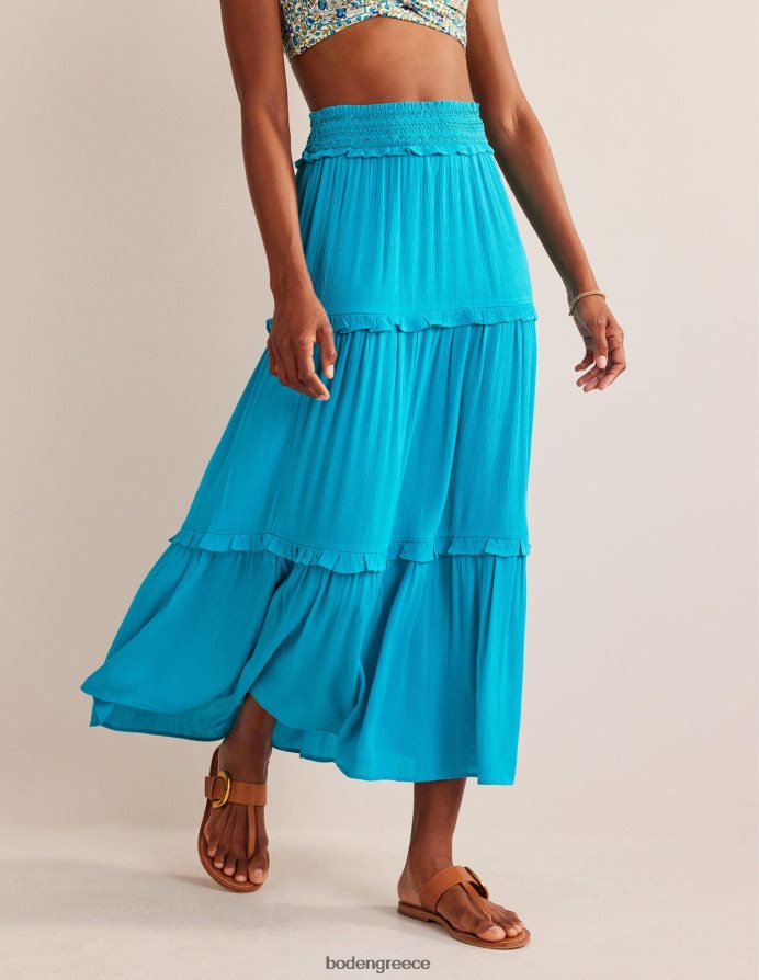 βαθύ γαλάζιο είδη ένδυσης εορταστική φούστα με καπνιστή μέση Boden γυναίκες 464PH8634