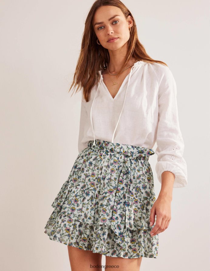 πτώση ελεφαντόδοντου & λιβαδιού είδη ένδυσης Μίνι τσαλακωμένη φούστα με γραβάτα στη μέση Boden γυναίκες 464PH8649