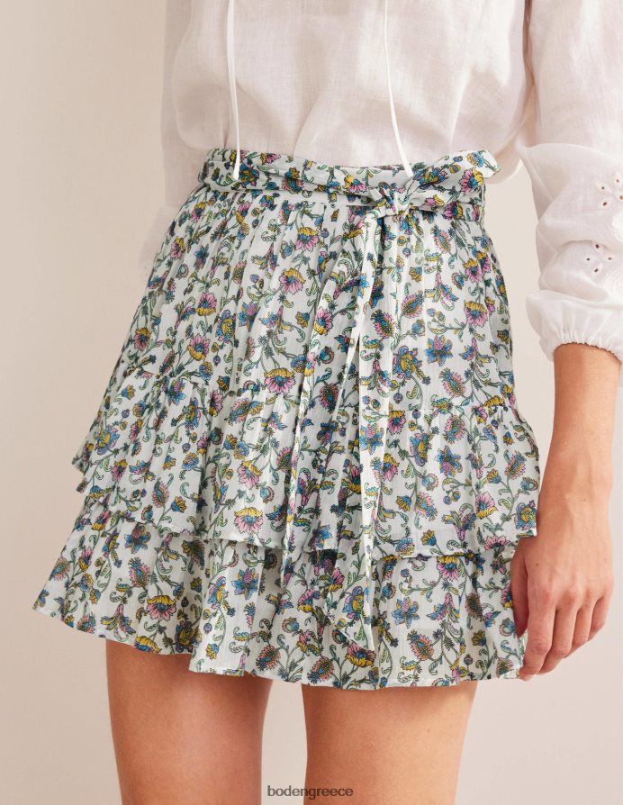 πτώση ελεφαντόδοντου & λιβαδιού είδη ένδυσης Μίνι τσαλακωμένη φούστα με γραβάτα στη μέση Boden γυναίκες 464PH8649