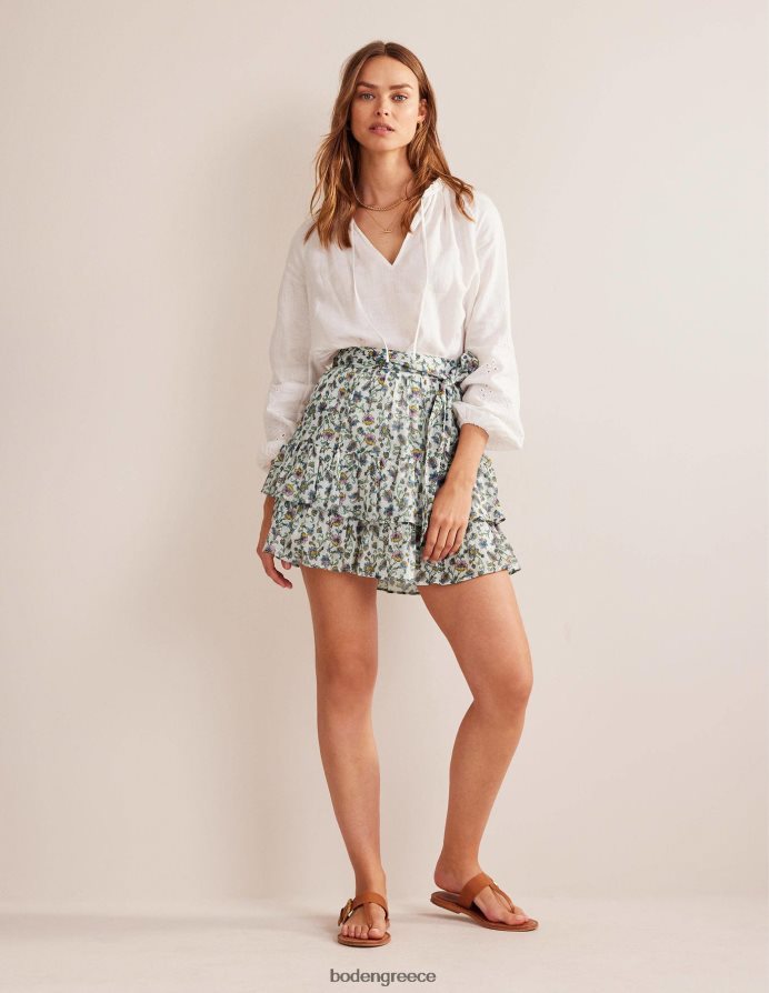 πτώση ελεφαντόδοντου & λιβαδιού είδη ένδυσης Μίνι τσαλακωμένη φούστα με γραβάτα στη μέση Boden γυναίκες 464PH8649