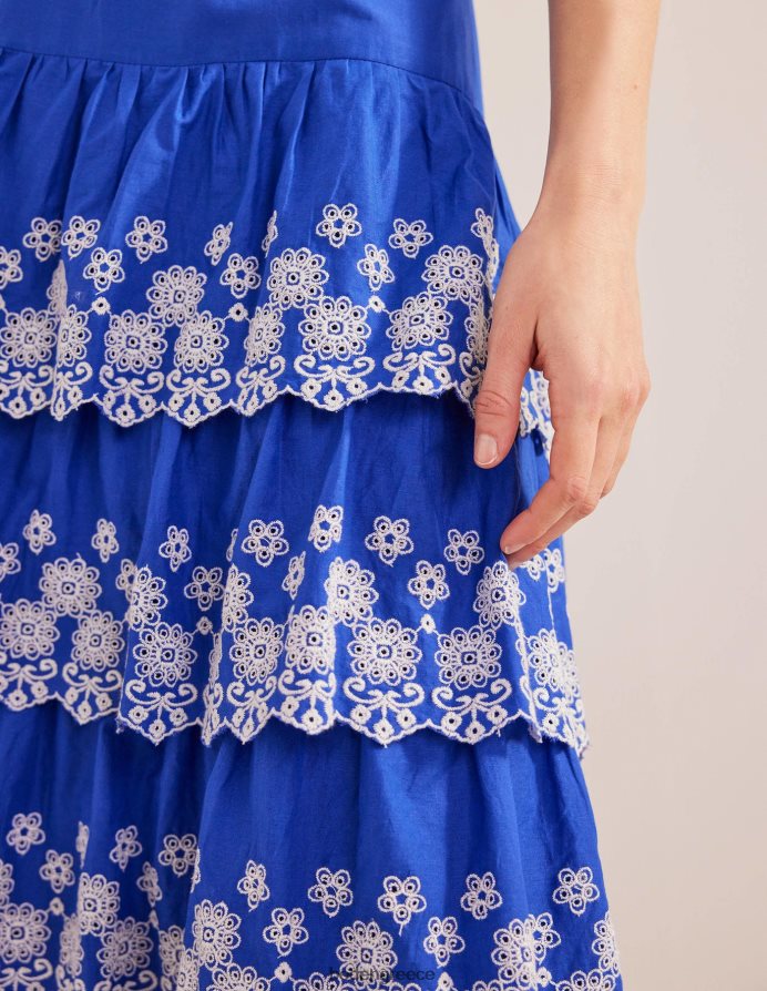 νησιώτικο μπλε είδη ένδυσης πολυεπίπεδη φούστα broderie Boden γυναίκες 464PH81060