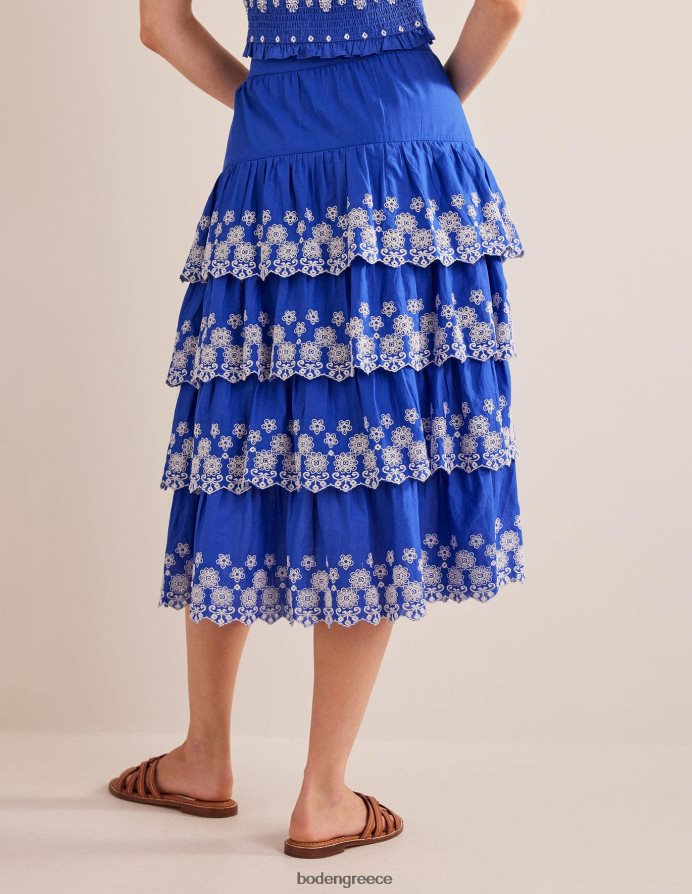νησιώτικο μπλε είδη ένδυσης πολυεπίπεδη φούστα broderie Boden γυναίκες 464PH81060