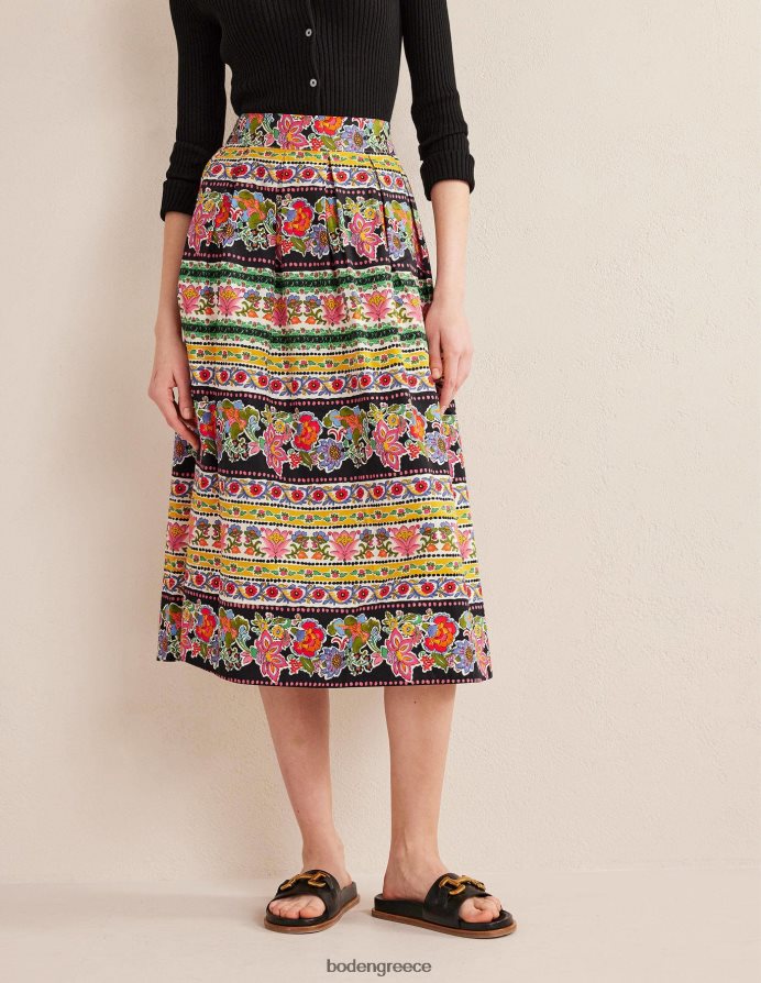 λωρίδα πολλαπλών & ταπισερί είδη ένδυσης πλισέ full midi φούστα Boden γυναίκες 464PH82225