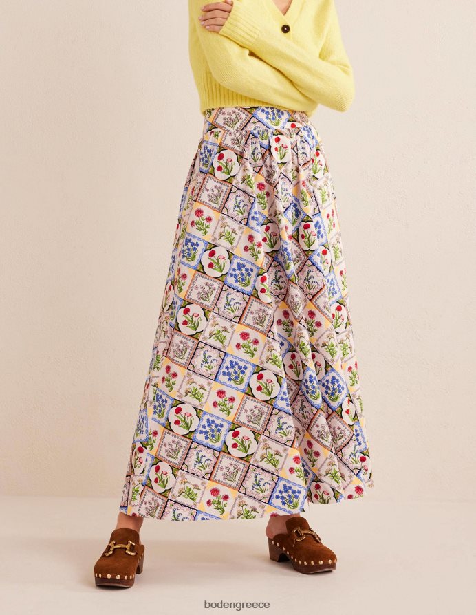 ελεφαντόδοντο & άγριο μπλε κουδούνι είδη ένδυσης full printed maxi φούστα Boden γυναίκες 464PH82434