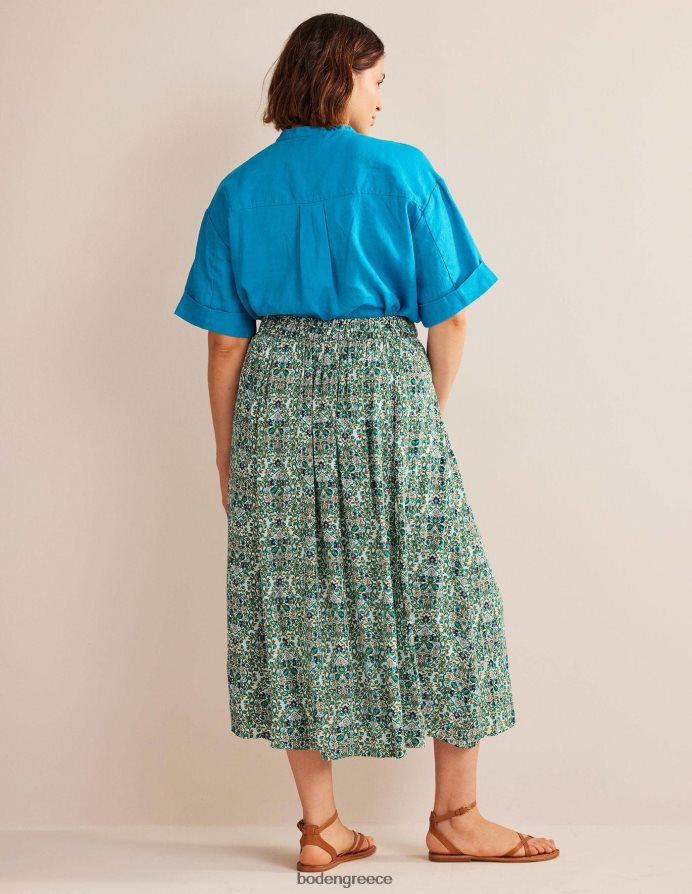 ποτάμι καλαμιών & αμπέλι βεράντα είδη ένδυσης midi τσαλακωμένη φούστα Boden γυναίκες 464PH81188